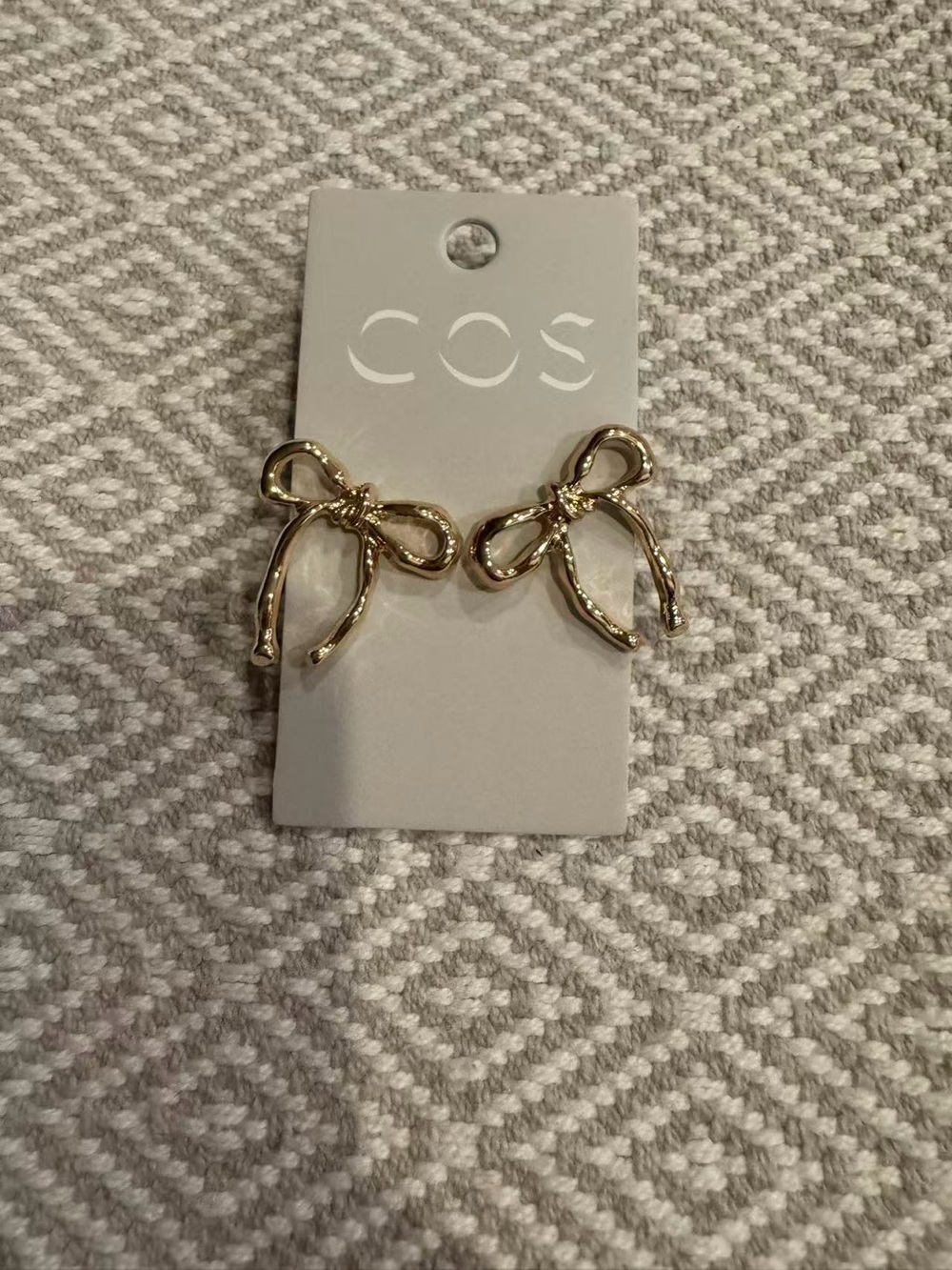COS Shiny Gold Bow Stud Earrings